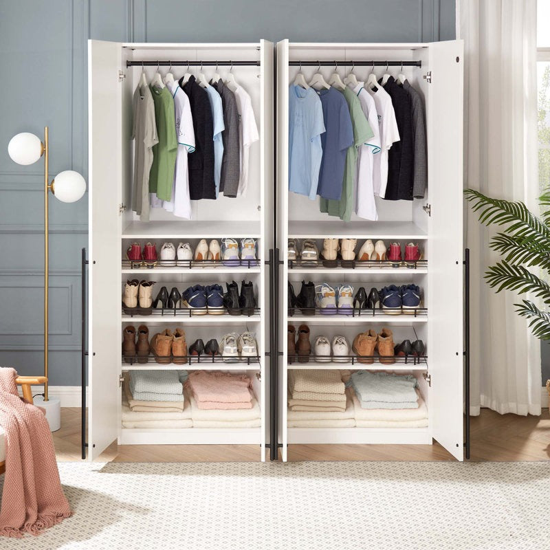 Denco 4 Door Wardrobe | White