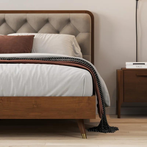 Regal Crest Wood Bed Without Storage | King | Grey Fabric