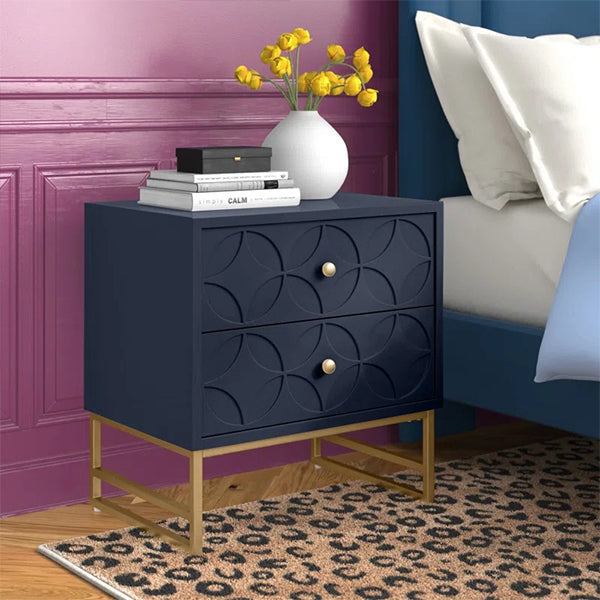 Joshua Bedside Table | Navy Blue