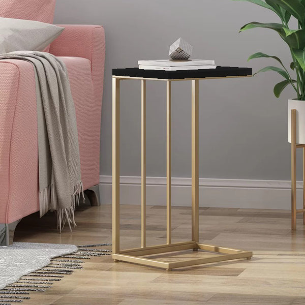 Tall Metal End Table | Black