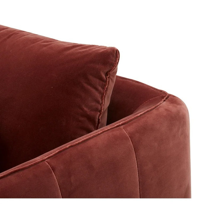 Aziel L shape Sofa | Maroon | Facing Left