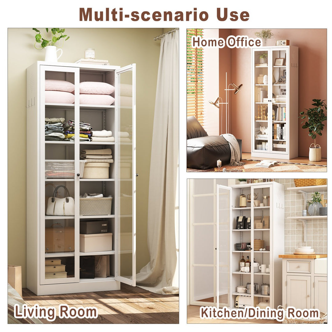 Kenta Tall Crockery Unit | White