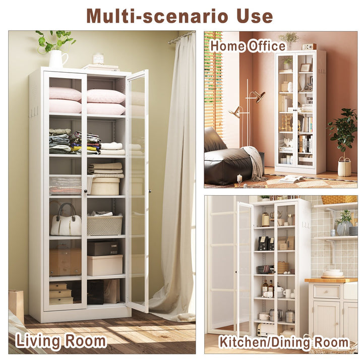 Kenta Tall Crockery Unit | White