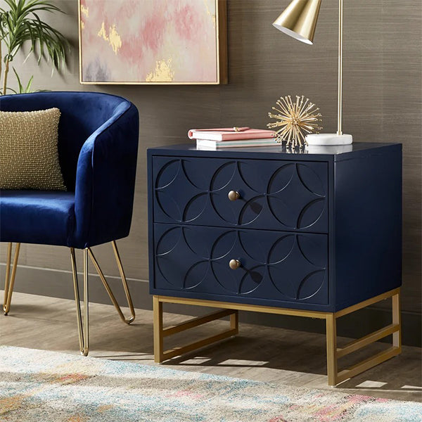 Joshua Bedside Table | Navy Blue