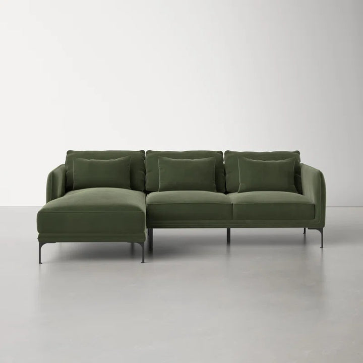 Aziel L shape Sofa | Green | Facing Left