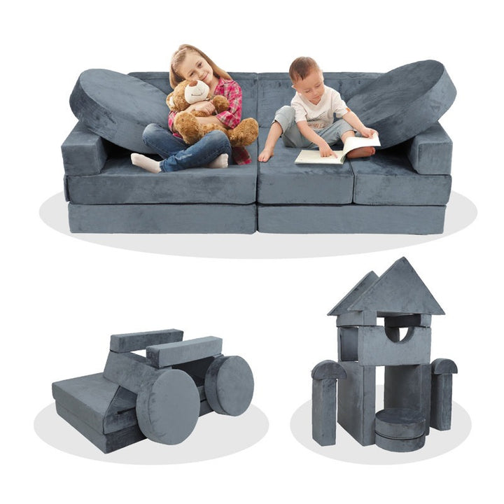Monster Softplay Block Playset 14-Piece Grey