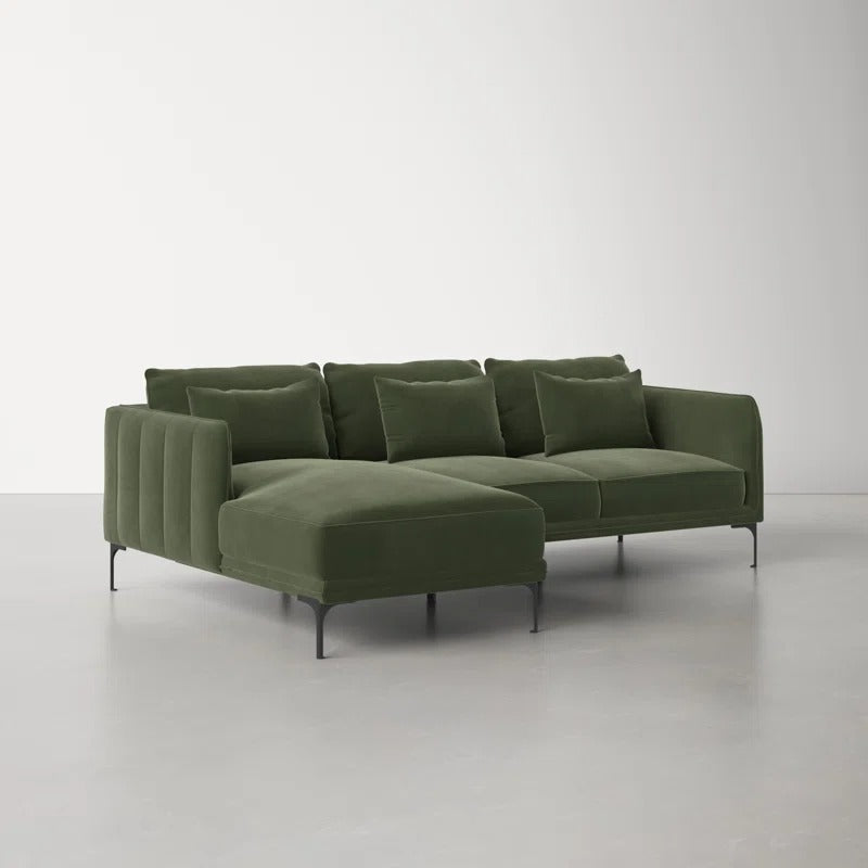 Aziel L shape Sofa | Green | Facing Left