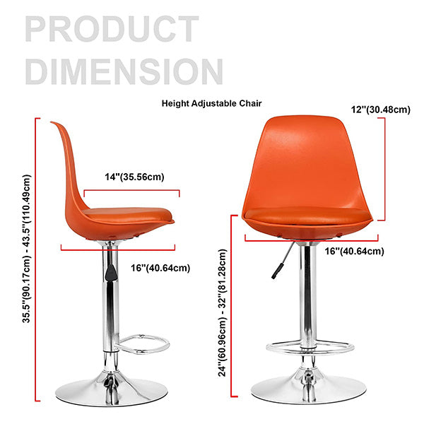 Luke Bar Stool | Orange