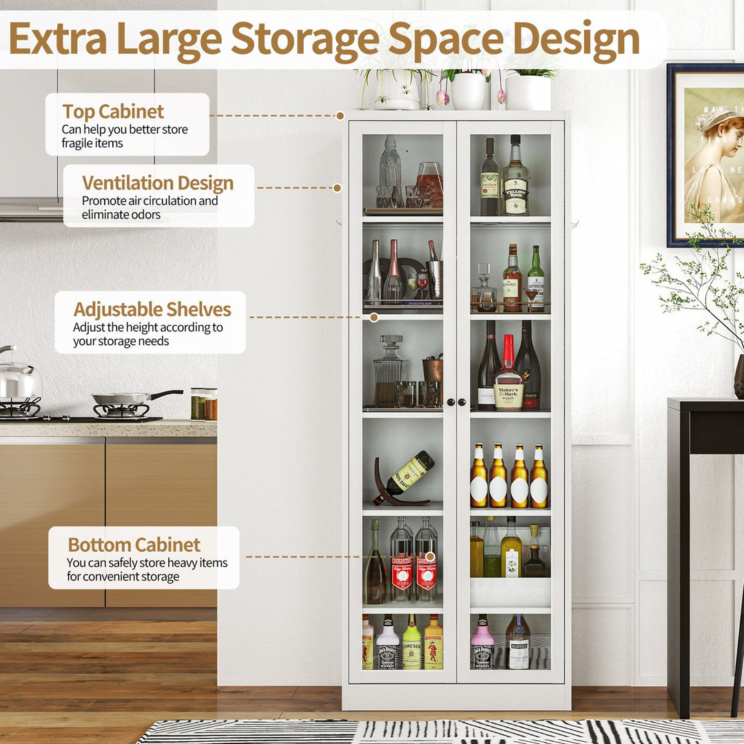 Kenta Tall Crockery Unit | White