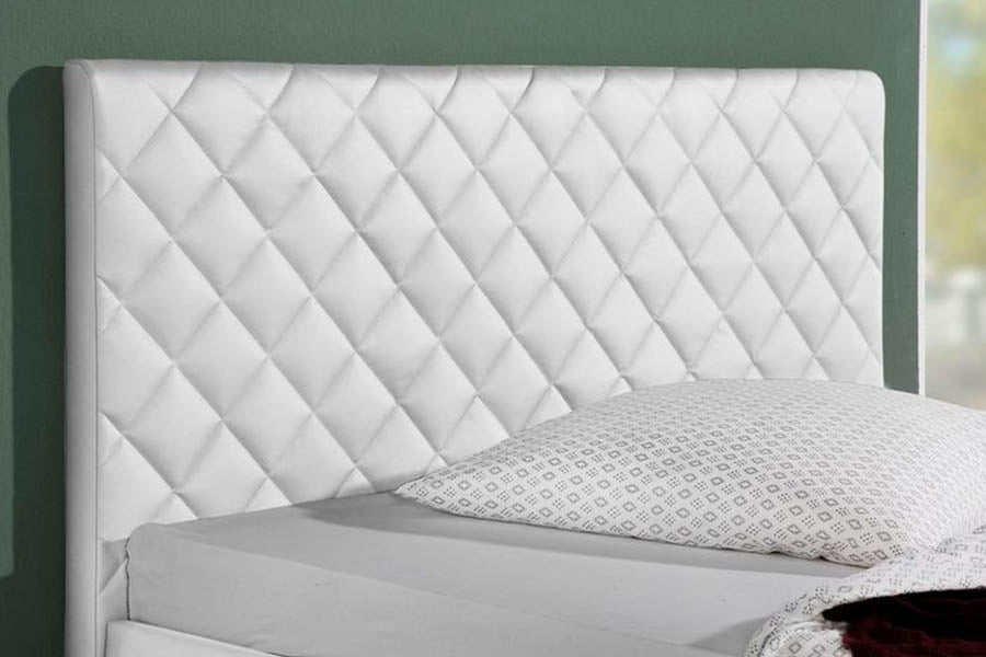 Viribus Bed Without Storage | King | White Leatherette