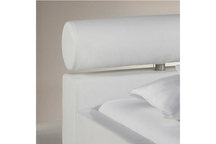 Issac Bed Without Storage | King | White Leatherette