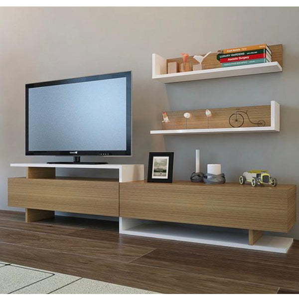 Dub Tv Stand | Walnut & White