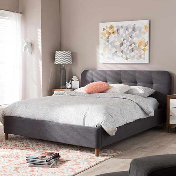 Azure Dream Bed Without Storage | King | Dark Grey Fabric Upholstery