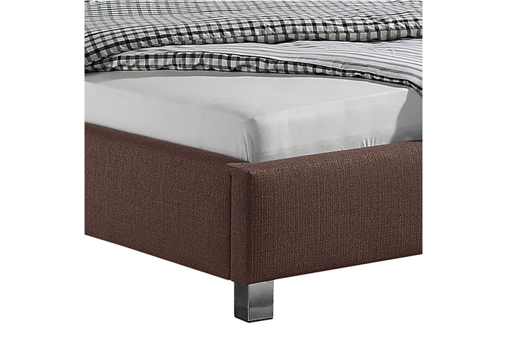 Case Bed Without Storage | King | Brown Fabric Upholstery