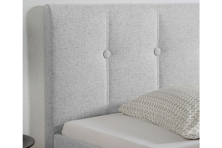 Judah Bed Without Storage | King | Light Grey Fabric