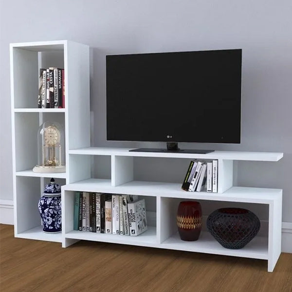 L Shape TV Shelves | White