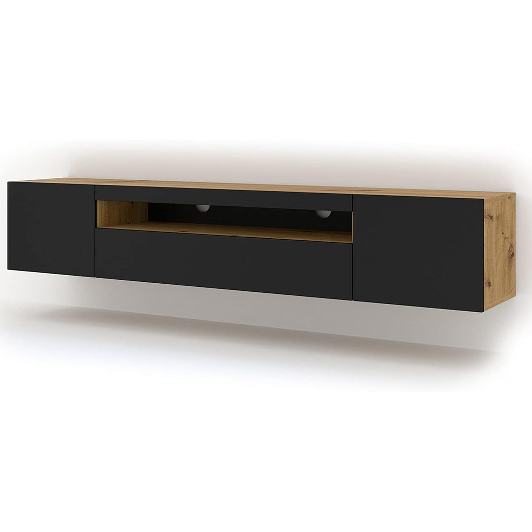 Nav Tv Stand | Large | Beech & Black Matte