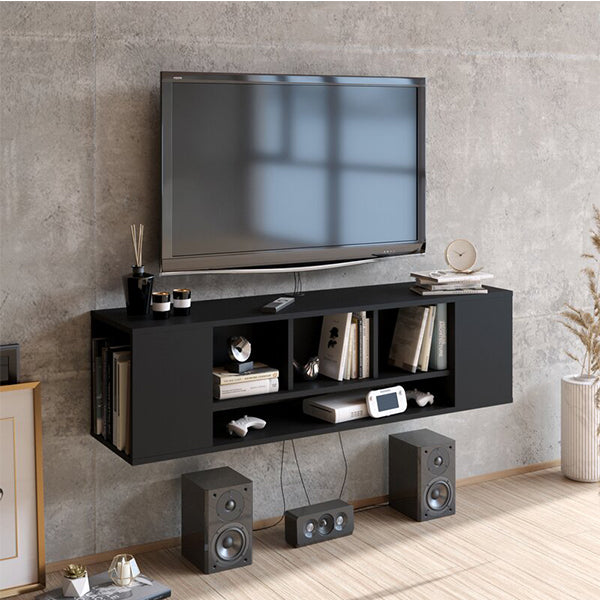 6 Box Wall Mount TV Unit | Black