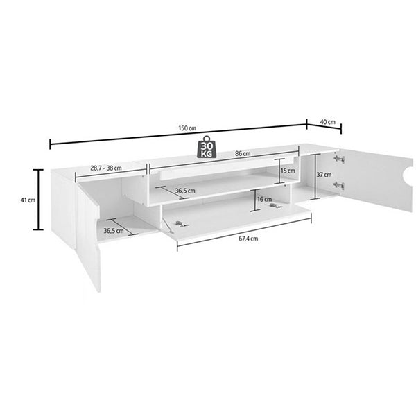 Abstract TV Stand | Small | White