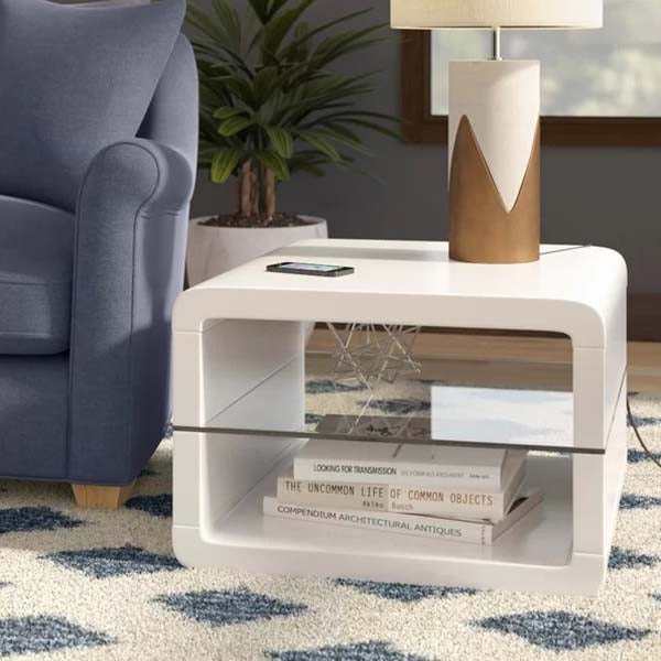 Vivian Bedside Table | White