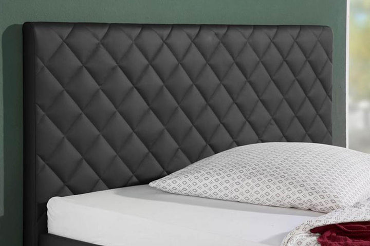 Viribus Bed Without Storage | King | Black Leatherette