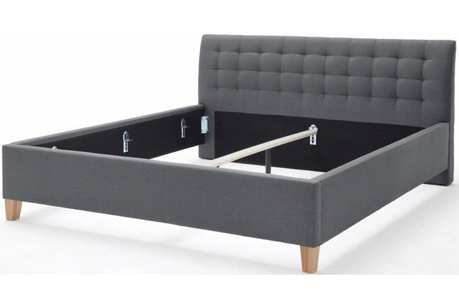 Deporte Bed Without Storage | King | Grey Fabric Upholstrey