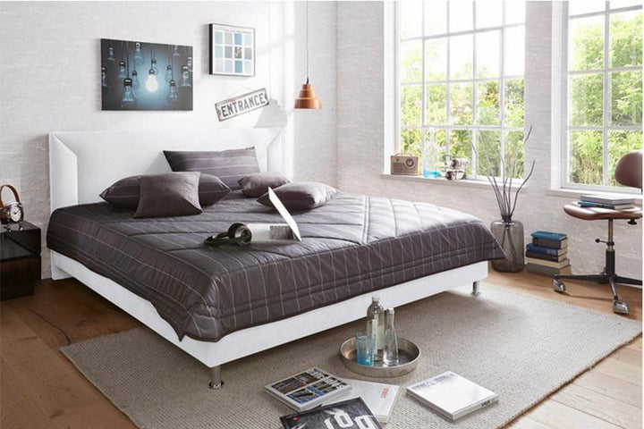 Imperium Bed Without Storage | King | White Leatherette