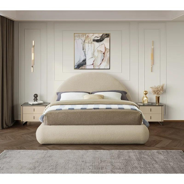 Quartz Bed Without Storage | King | Beige Fabric