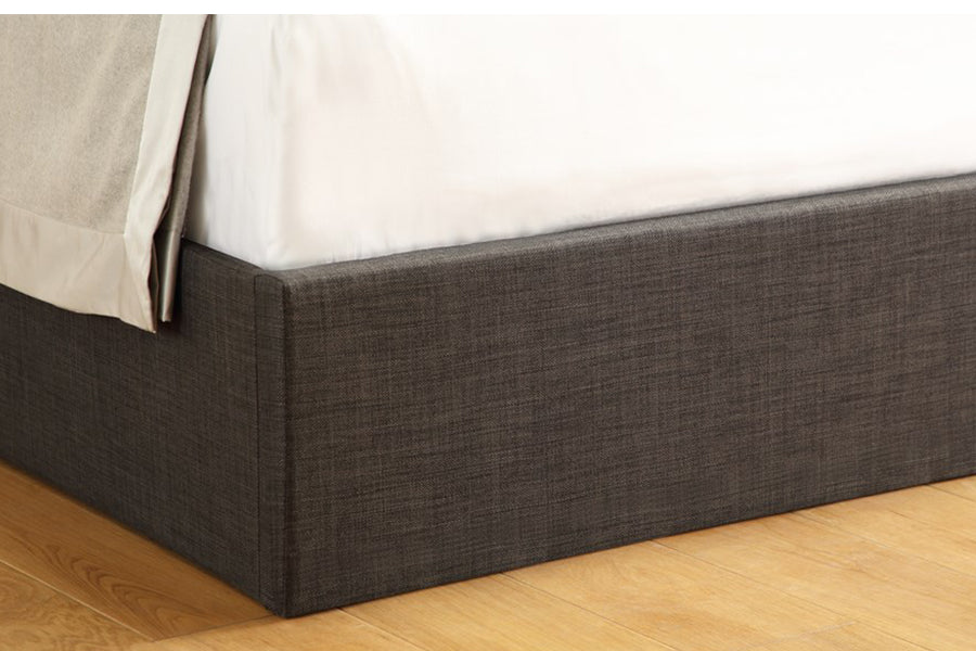 Bryan Bed with Hydraulic Storage | King | Grey Fabric Upholstery