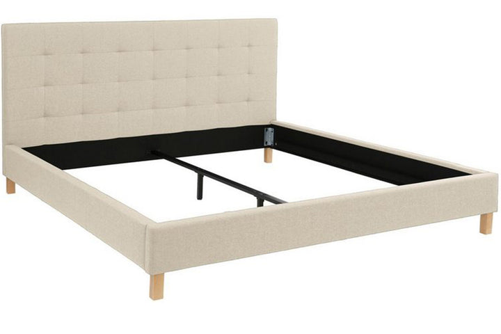 Spatium Bed Without Storage | King | Cream Olefin Fabric Upholstery