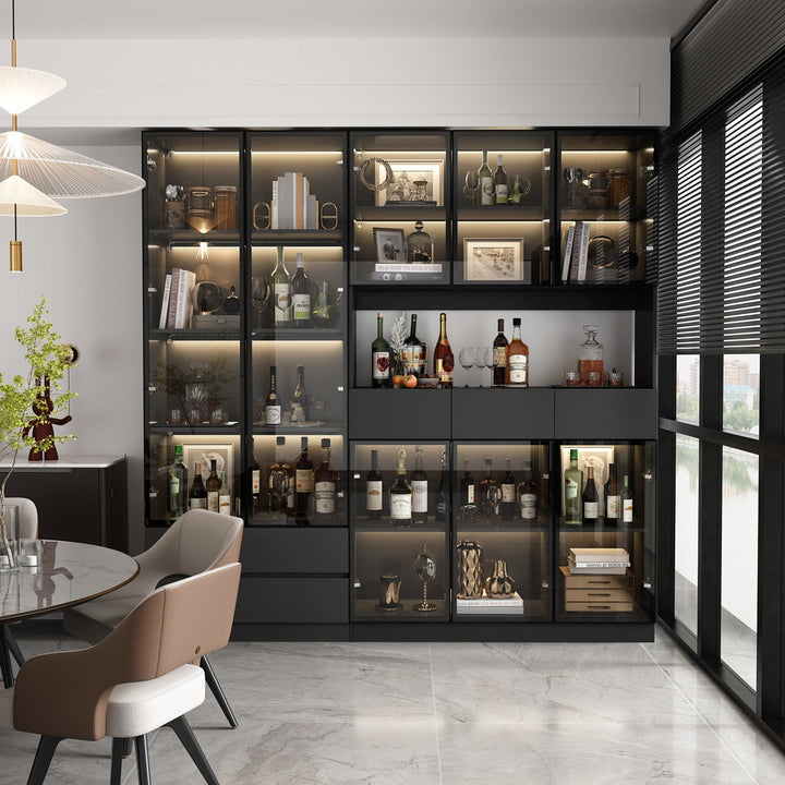 Rento Tall Crockery Unit | Black