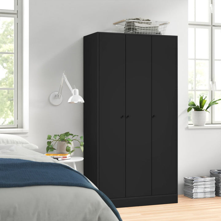Umi  3 Door Wardrobe | Black
