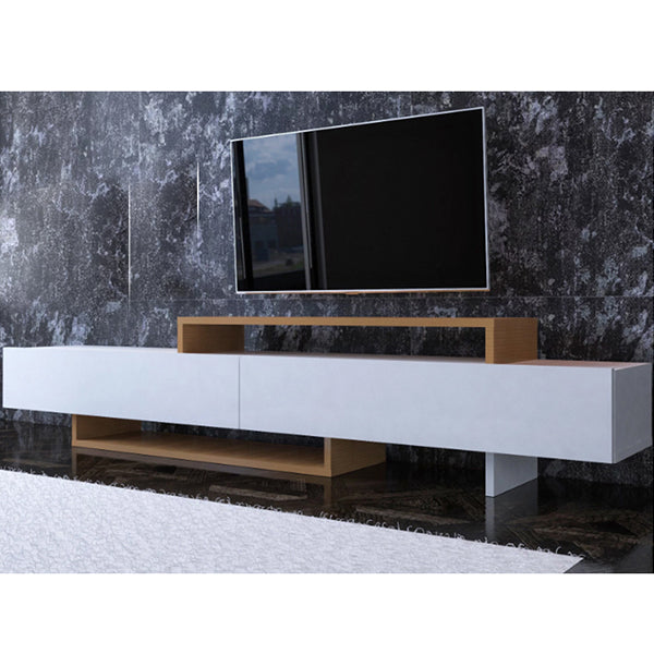 Castle TV Stand | White & Walnut