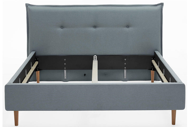 Devon Bed Without Storage | King | Grey Fabric Upholstery