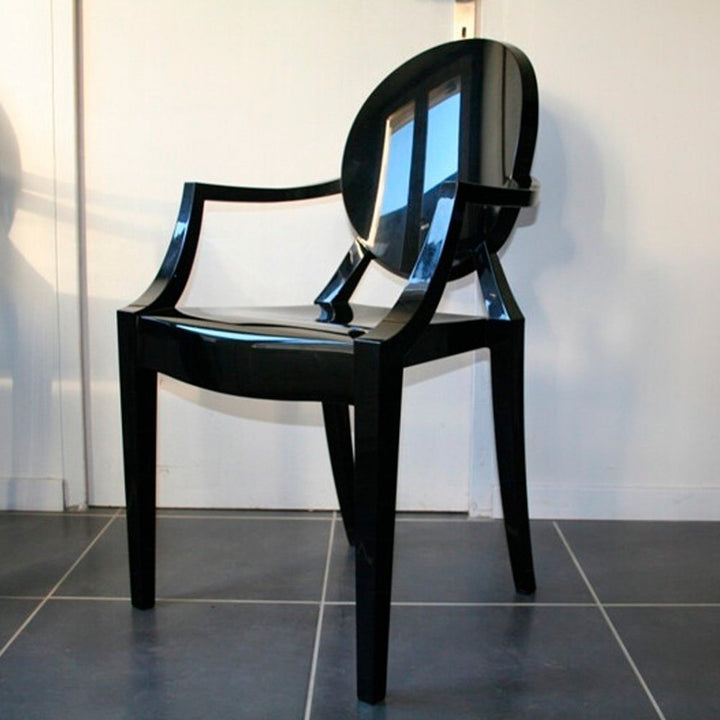Saskia Arm Acrylic Chair | Black