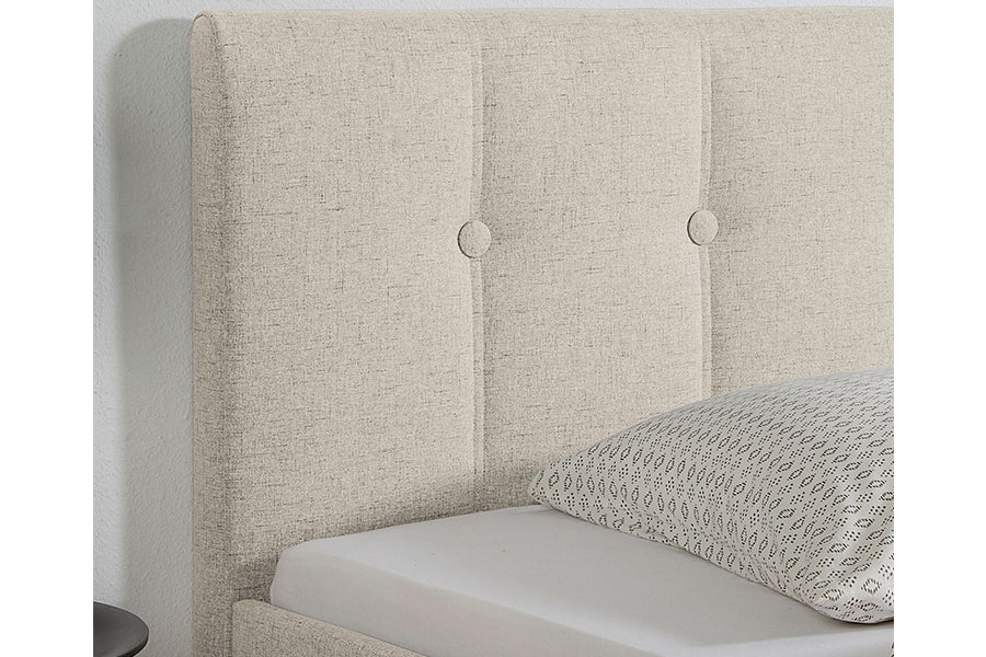 Judah Bed Without Storage | King | Beige Fabric