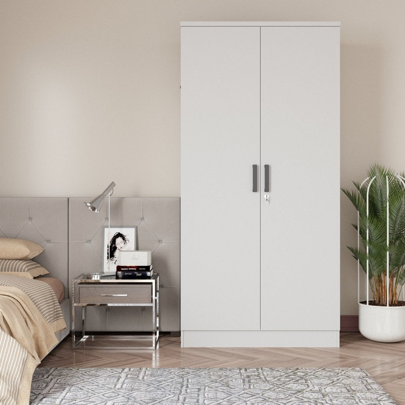 Mounitis 2 Door Wardrobe | White