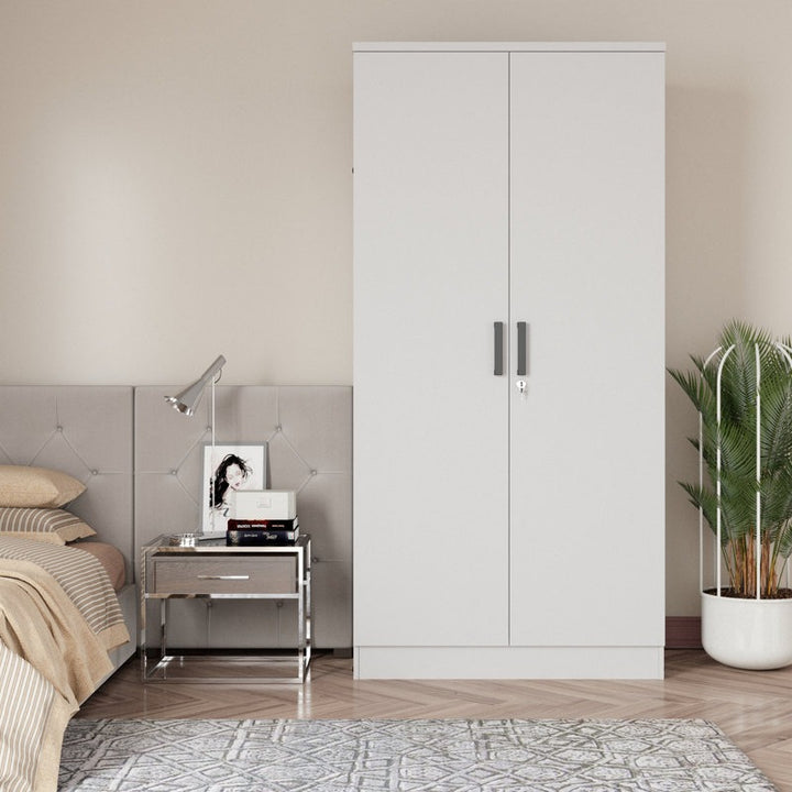 Mounitis 2 Door Wardrobe | White