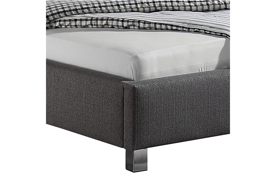 Case Bed Without Storage | King | Grey Fabric Upholstery