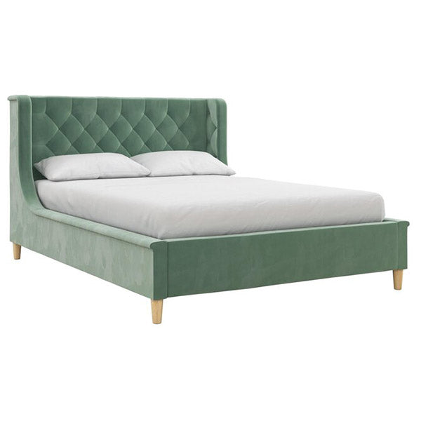 Rory Bed Without Storage | King | Green Fabric