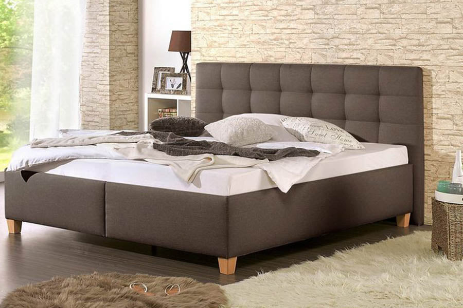 Unum Bed Without Storage | King | Dark Brown Fabric