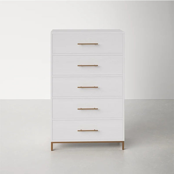 Cosmo Chest Of 5 Drawers | White Matte