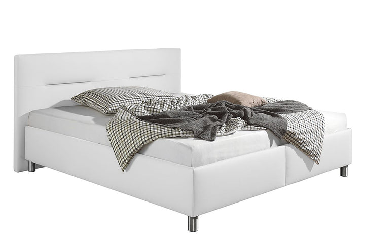 Hezekiah Bed Without Storage | King | White Leatherette