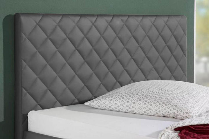 Viribus Bed Without Storage | King | Grey Leatherette