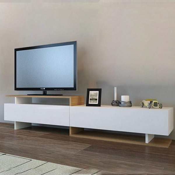 Dub Tv Stand | White & Walnut