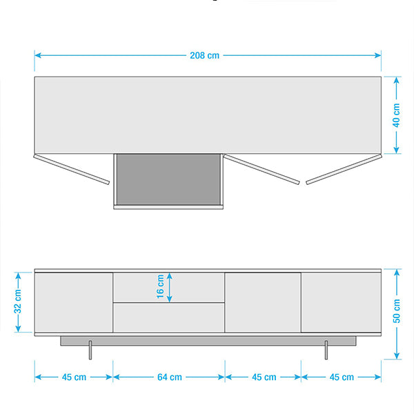 Vener TV Stand | Black & Walnut