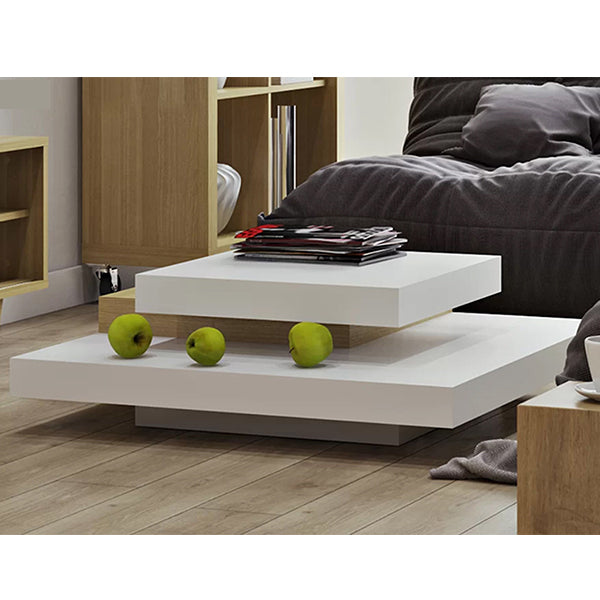 Keva Coffee Table | White & Wood