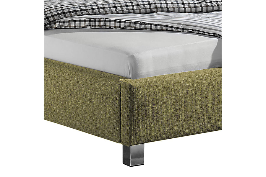 Case Bed Without Storage | King | Olive Green Fabric Upholstery