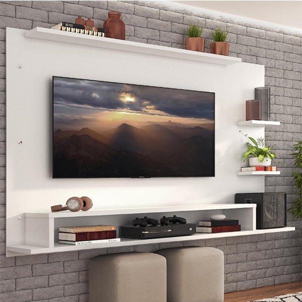 Panel Wall Mount TV Unit | White 55 Inches