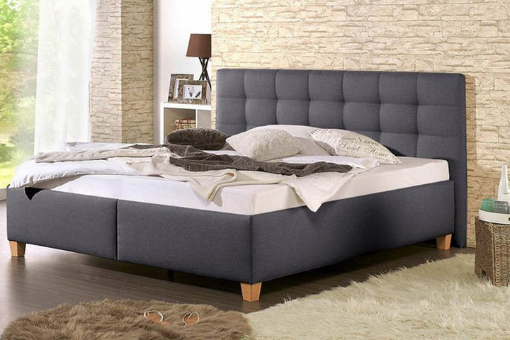 Unum Bed Without Storage | King | Navy Blue Fabric